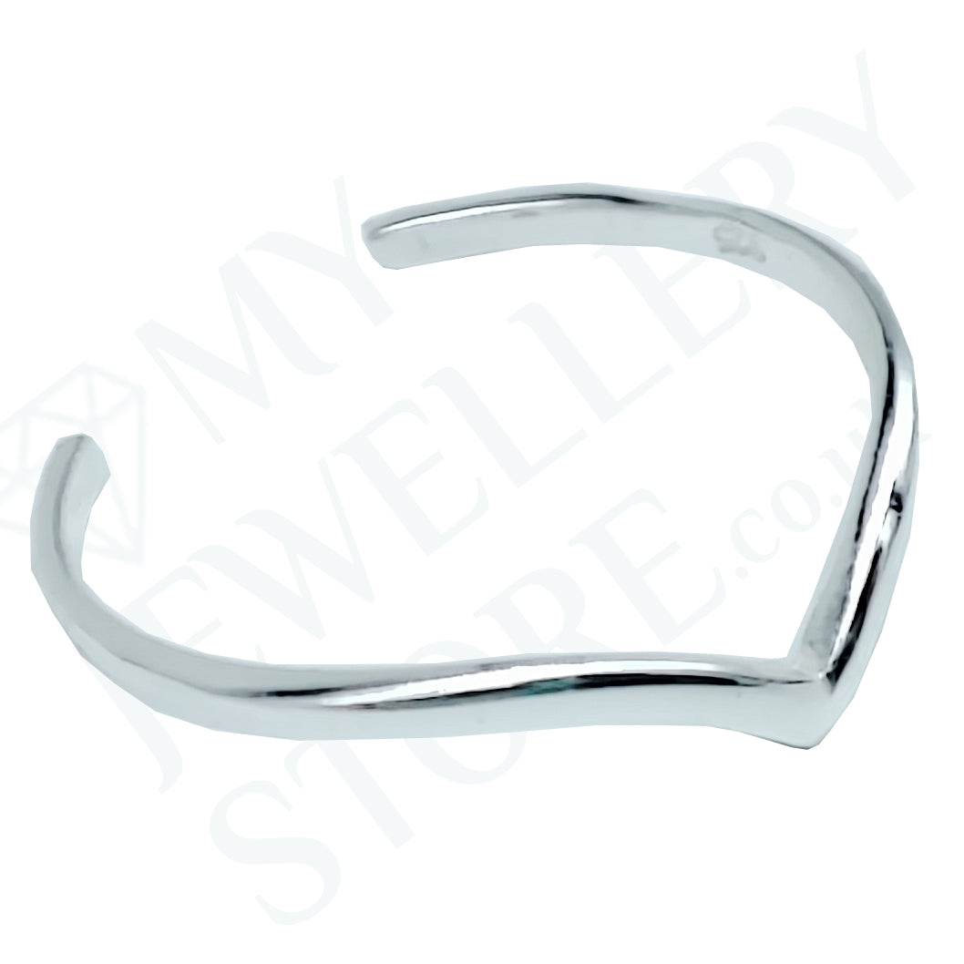 chevron toe ring 925 sterling silver thin band wishbone adjustable toe ring