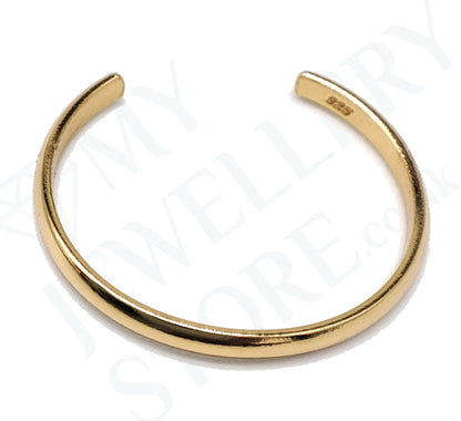 925 Thin Band Toe Ring Sterling Silver Adjustable Toe Ring