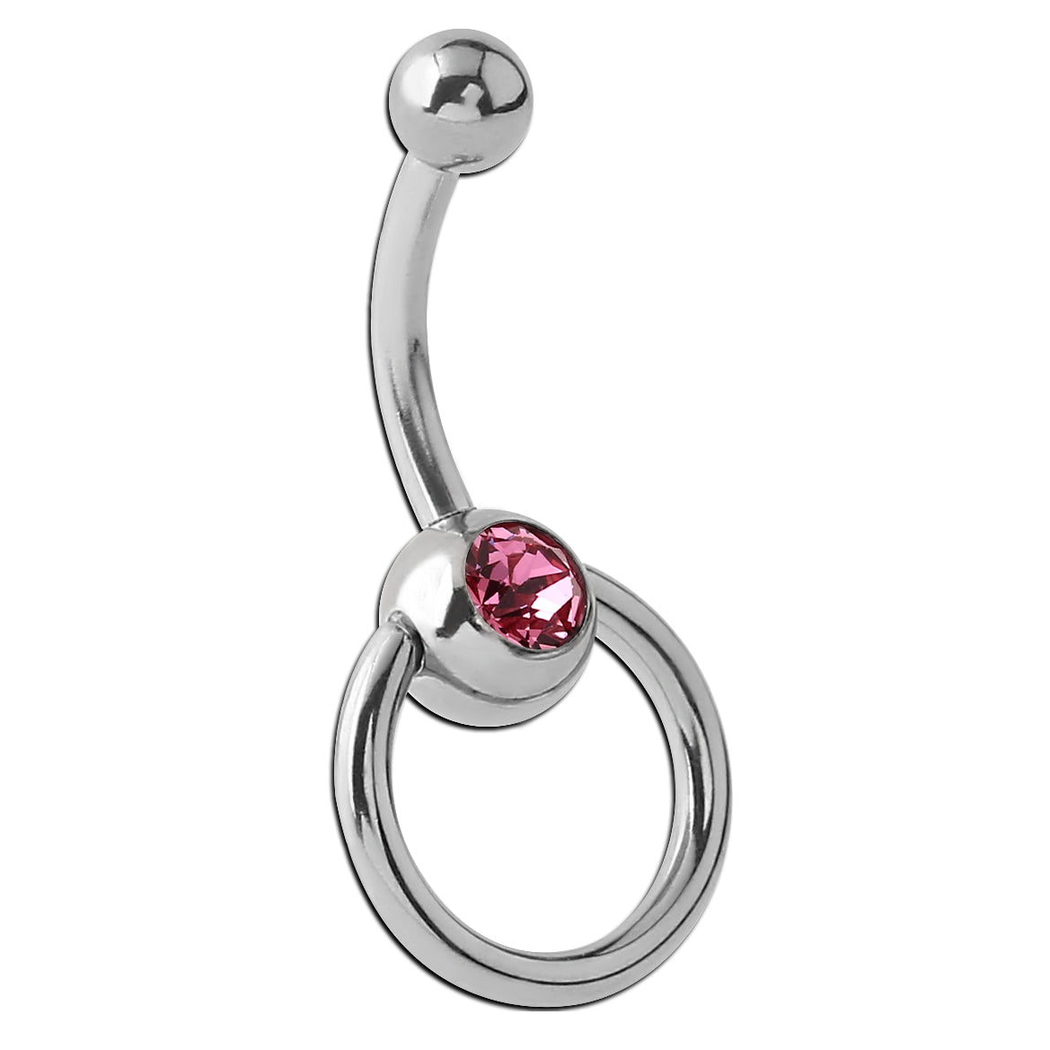 doorknocker navel belly bar surgical steel belly button piercing bar with slave ring