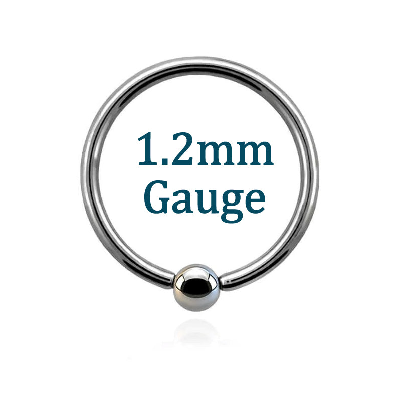 1.2mm ball closure ring surgical steel captive bead nose septum helix ear bcr - 1.2mm gauge