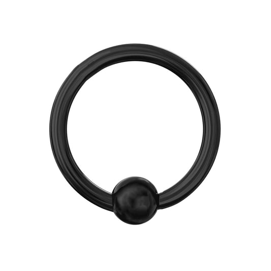 1.2mm Black Ball Closure Ring Surgical Steel Captive Bead Nose Septum Helix Ear BCR - 1.2mm Gauge