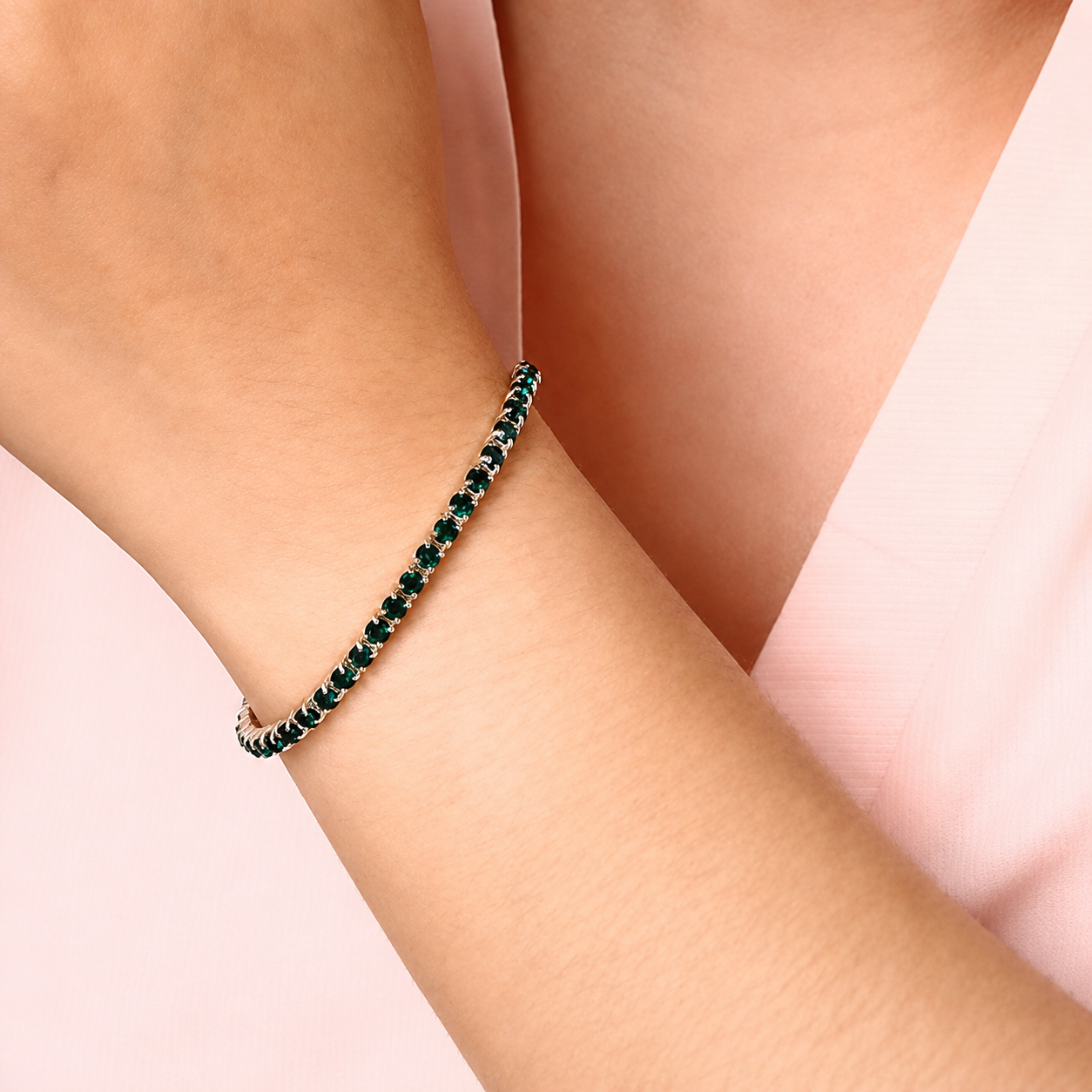 stretch bracelet elasticated silver surgical steel tennis bracelet