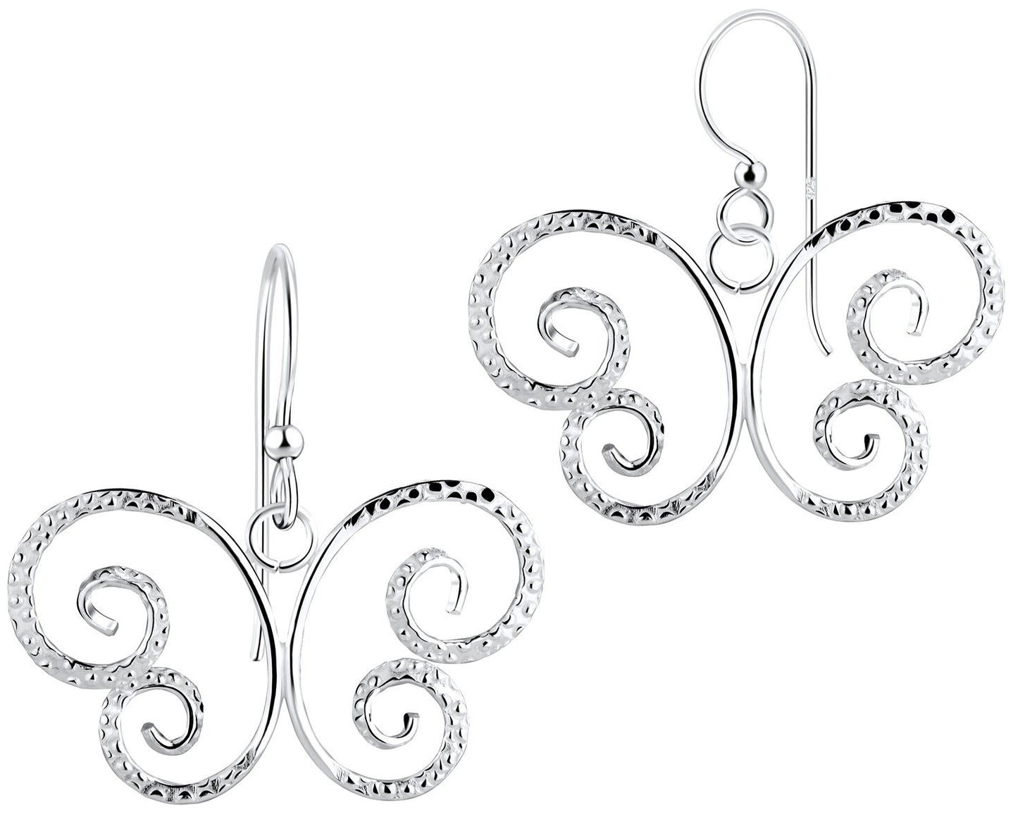925 sterling silver butterfly earrings drop dangle earrings