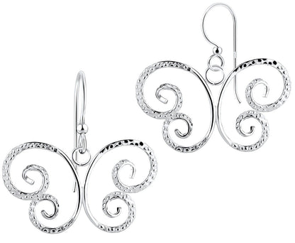 925 Sterling Silver Butterfly Earrings Drop Dangle Earrings