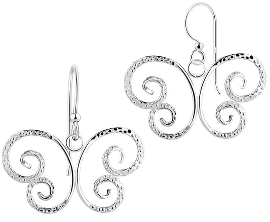 925 Sterling Silver Butterfly Earrings Drop Dangle Earrings