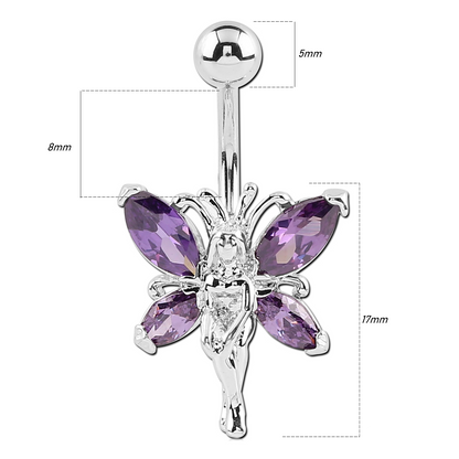 Navel Belly Bar Surgical Steel Belly Button Piercing Bar of Fairy Angel