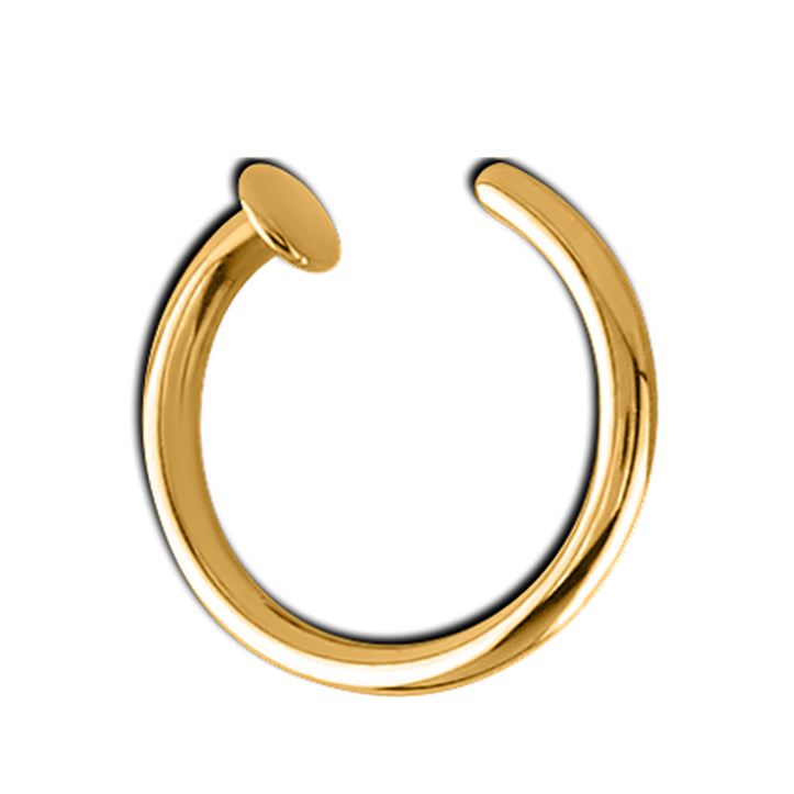 nose ring gold plated surgical steel septum nose piercing ring hoop 10mm
