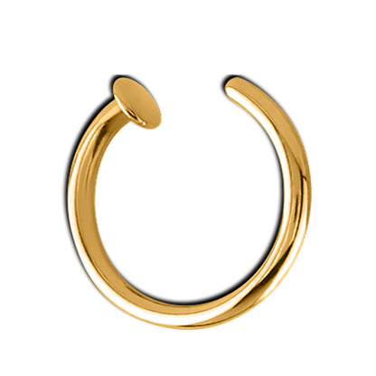 Nose Ring Gold Plated Surgical Steel Septum Nose Piercing Ring Hoop 10mm