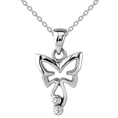 Butterfly Crystal Pendant Surgical Steel with Necklace Chain