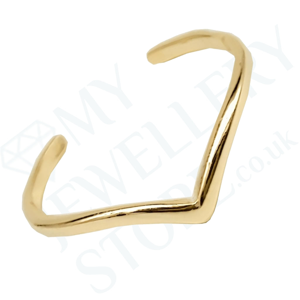 925 chevron toe ring thin band wishbone adjustable toe ring sterling silver gold plated