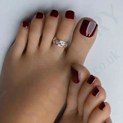 925 Ellipse Toe Ring Sterling Silver Adjustable Band Toe Ring
