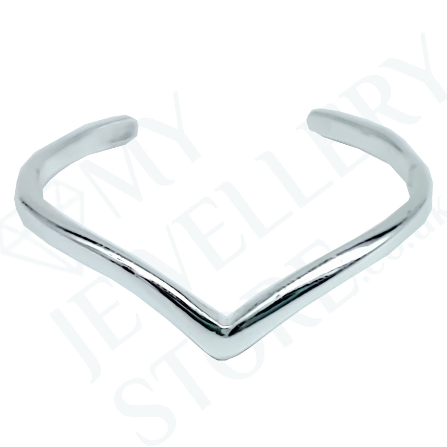 chevron toe ring 925 sterling silver thin band wishbone adjustable toe ring