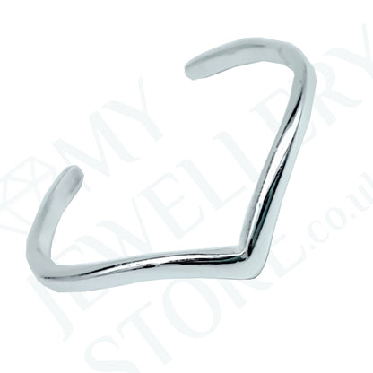 Chevron Toe Ring 925 Sterling Silver Thin Band Wishbone Adjustable Toe Ring