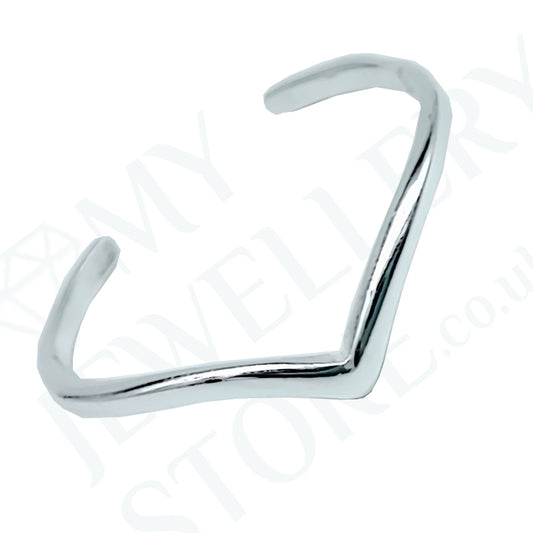 Chevron Toe Ring 925 Sterling Silver Thin Band Wishbone Adjustable Toe Ring